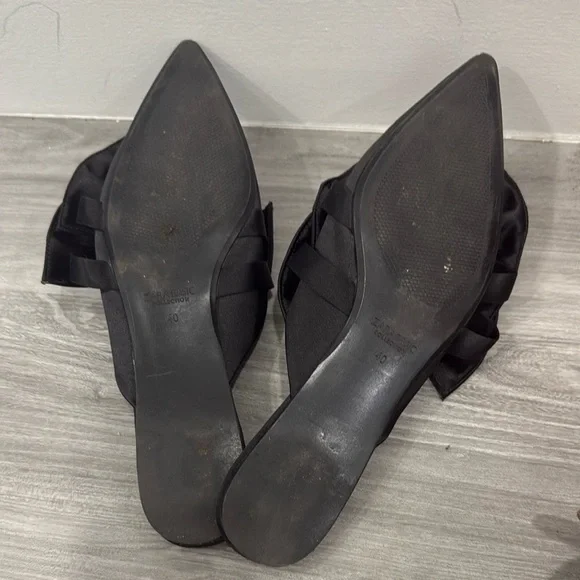 !SOLD! Zara Satin Black Double Bow Mules - Picture 7 of 7